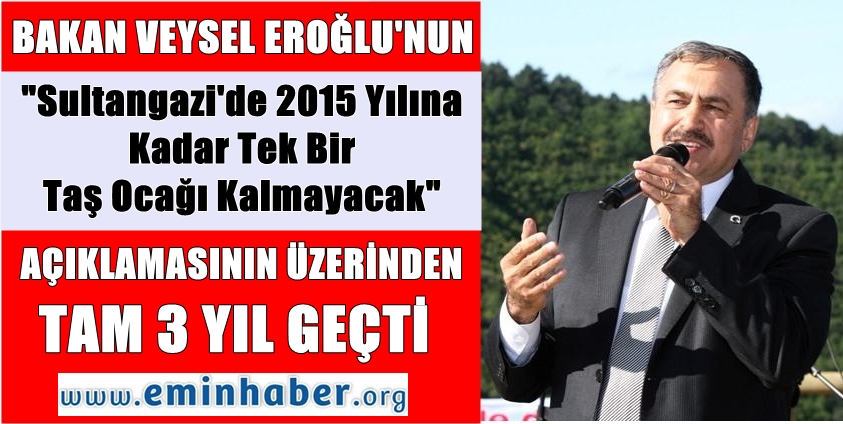 2015 yılına kadar Taş Ocağı kalmayacak