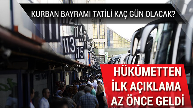 Bakandan ‘Kurban Bayramı tatili’ açıklaması