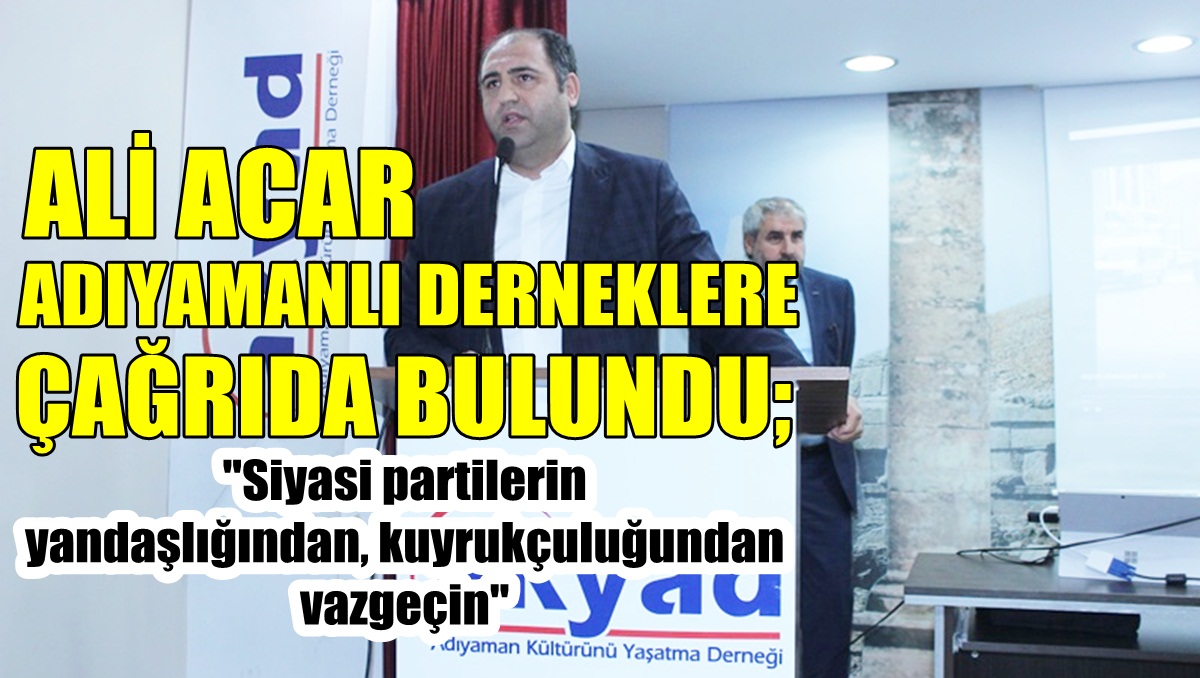 Ali Acar; STK’lar siyasi partilerin yeri değildir