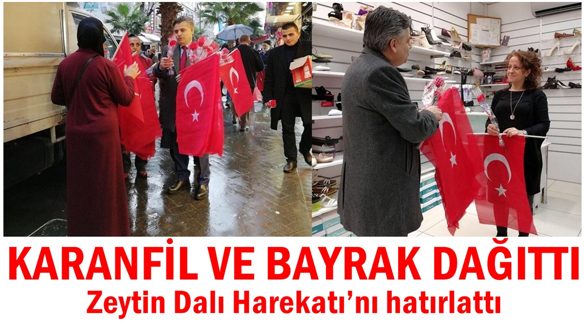 Karanfil ve Bayrak Dağıttı