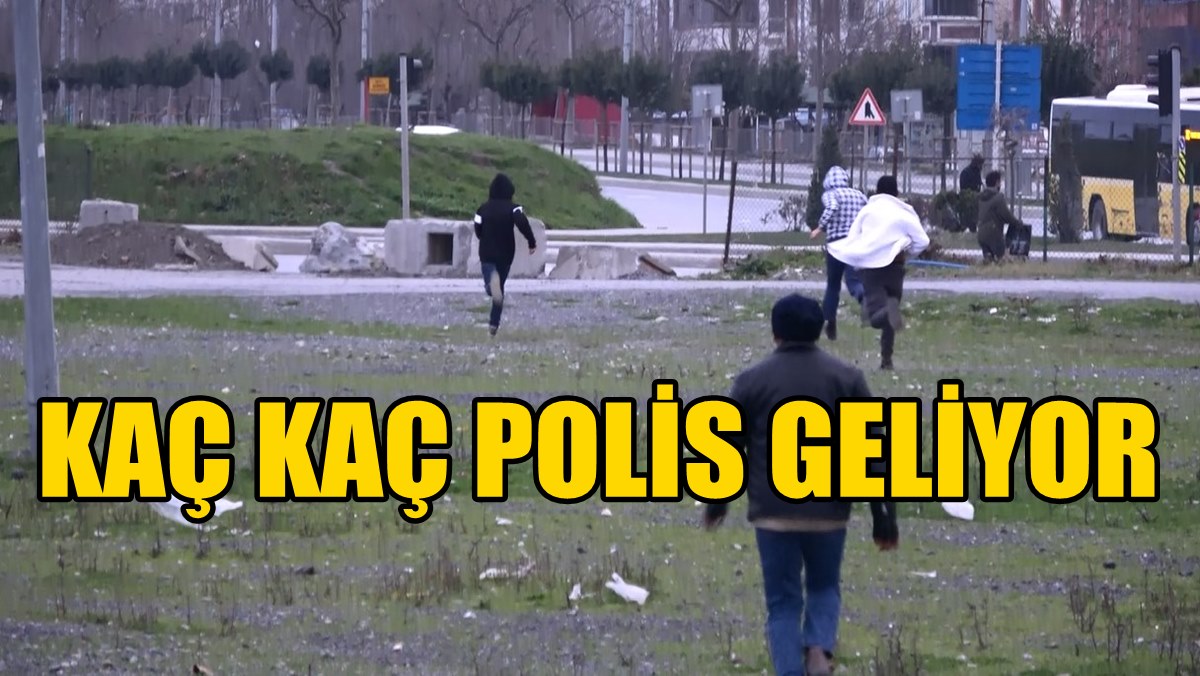 Polisi gören yabancı uyruklular böyle kaçtı