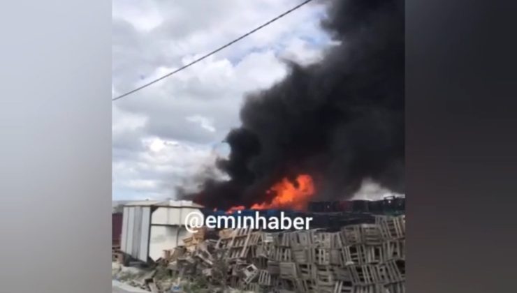 Pirinççi Mahallesi’nde fabrikanın bahçesinde yangın