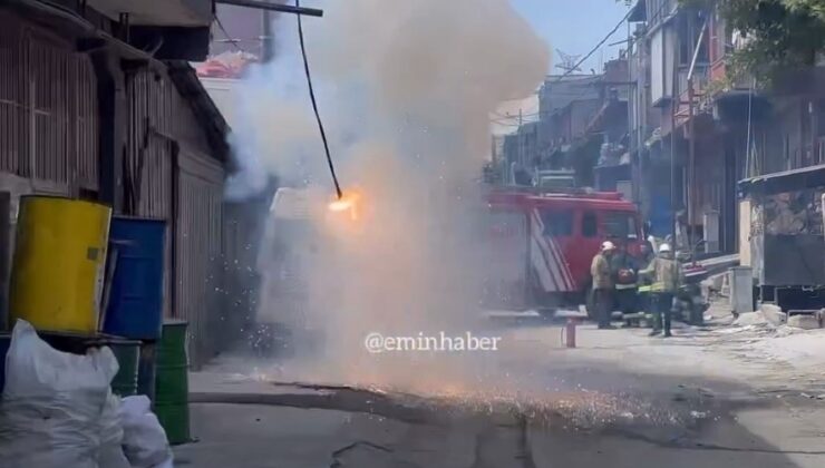 Sultangazi’de sanayi sitesinde patlayan kablo paniği