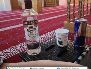 Sosyal medyada camide alkol şişeli fotoğraf paylaşan kişi yakalandı
